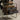 POLITE NIGHTSTAND METAL/WOOD ANTIQUE BRASS