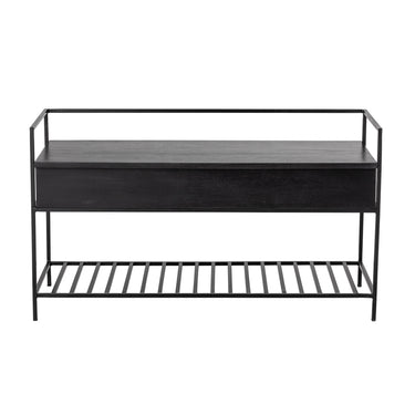 Bloomingville - Abelone Bænk, Sort, FSC® 100%, mangotræ - L102 × H58 × B40 cm