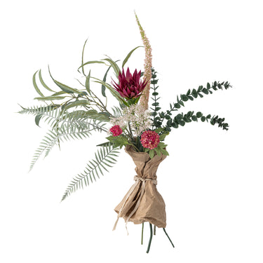 Bloomingville - Crown Buket, Rød, Kunstige Blomster - Ø30 × H80 cm