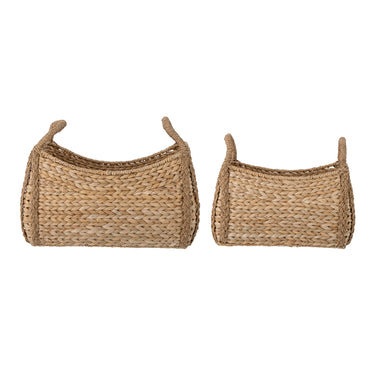 Bloomingville - Selma Kurv, Natur, bankuangræs - L41 × B28 × H25/L51 × B38 × H33 cm, sæt med 2