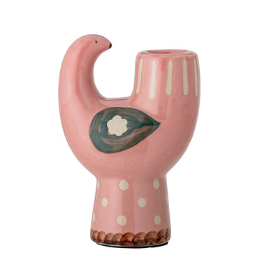Bloomingville - Trudy Lysestage, Rosa, Stentøj - L9 × H12,5 × B6 cm