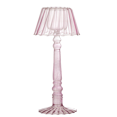Bloomingville - Cisco Fyrfadsstage, Rosa, Glas - Ø10,5 × H23,5 cm