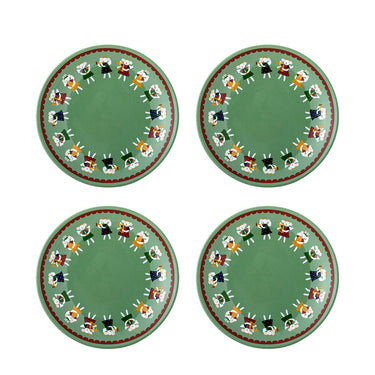 Bloomingville - Peo Tallerken, Grøn, Stentøj - Ø16 × H3 cm, sæt med 4