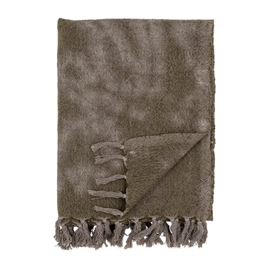 Bloomingville - Ginger Plaid, Grøn, Uld - L150 × B125 cm