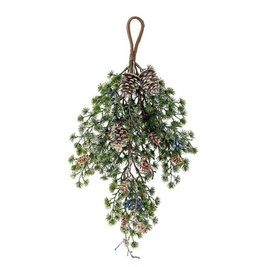 Bloomingville - Cedar Deko, Grøn, Kunstige Blomster - L46 × H8 × B23 cm