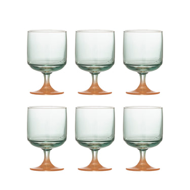 Bloomingville - Signe Drikkeglas, Multifarvet, Glas - Ø7,5 × H12,5 cm, sæt med 6