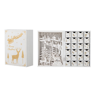 Bloomingville - Elimar Kalender m/lys, Hvid, Krydsfiner - L20 × H29 × B10 cm
