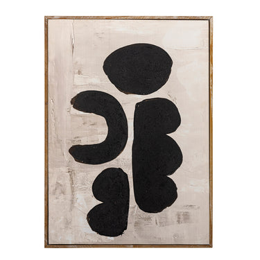 Bloomingville - Comma Illustration med ramme, Sort, Fyrretræ - L53 × H73 × B4 cm