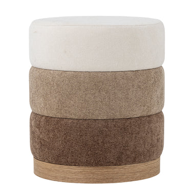 Bloomingville - Bilbao Puf, Brun, polyester - Ø40 × H45 cm
