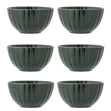 Bloomingville - Latina Skål, multipak, Grøn, Stentøj - Ø12 × H6,5 cm, sæt med 6