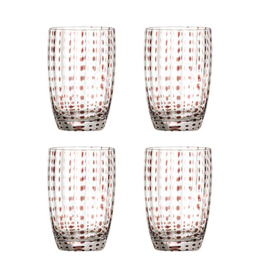 Bloomingville - Brinley Drikkeglas, Brun, Glas - Ø7,5 × H11 cm, sæt med 4