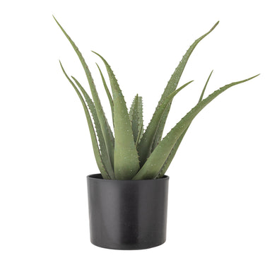 Bloomingville - Aloe Plante, Grøn, Kunstige Blomster - H61 cm, pot Ø19 × H17 cm