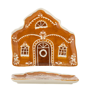 Bloomingville - Gina Serveringsfad, Brun, Stentøj - L18 × H1 × B15 cm