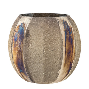 Bloomingville - Felecia Fyrfadsstage, Guld, Genanvendt Glas - Ø10 × H10 cm
