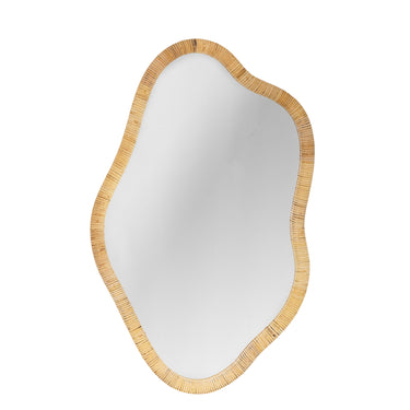 Bloomingville - Ashlie Vægspejl, Natur, Rattan - L50 × H80 × B3,5 cm