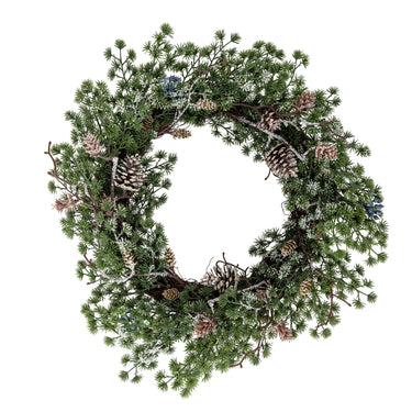 Bloomingville - Cedar Krans, Grøn, Kunstige Blomster - Ø50 × H11 cm