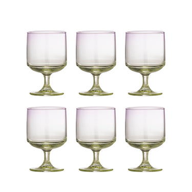 Bloomingville - Luciana Drikkeglas, Multifarvet, Glas - Ø7,5 × H12,5 cm, sæt med 6