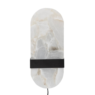 Bloomingville - Taco Væglampe, Hvid, Alabast - L16 × H38 × B13 cm