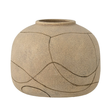Bloomingville - Niza Deko Vase, Natur, Terrakotta - Ø20 × H16,5 cm
