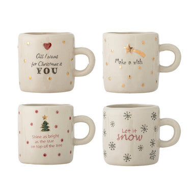 Bloomingville - Christy Kop, Multipak, Natur, Stentøj - Ø7 × H6 cm, sæt med 4
