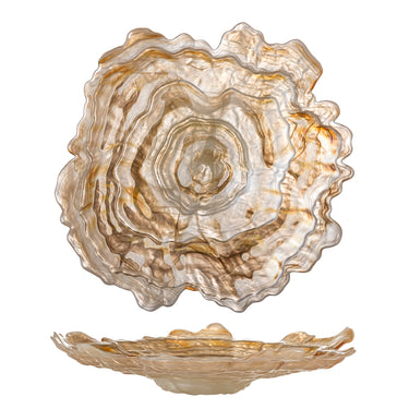 Bloomingville - Asimi Skål, Natur, Glas - Ø38 × H8 cm