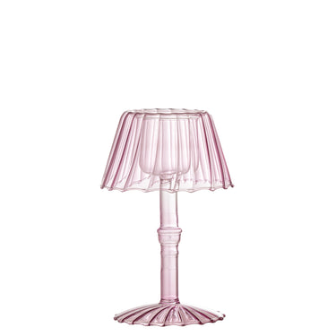 Bloomingville - Cisco Fyrfadsstage, Rosa, Glas - Ø10,5 × H18 cm
