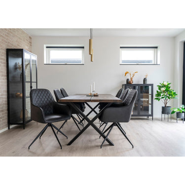 House Nordic - Harbo Spisebordsstol m. Drejefod - I mørk grå PU HN1221 - Bolig og Haven