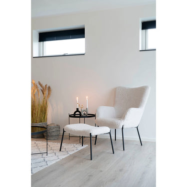 House Nordic - Glasgow sæt – loungestol & fodskammel, hvid - Bolig og Haven