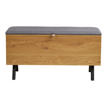 House Nordic - Barco bænk med opbevaring – Egetræslook – 92×33×48 cm - Bolig og Haven