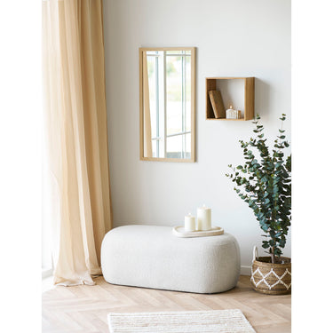 House Nordic - Blossomville Bænk – Sand Bouclé – 100 x 50 x 38 cm - Bolig og Haven
