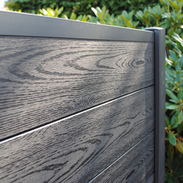 Hortus - Komposit skraldeskjul trælook Roma H121 x B256 x D95 cm