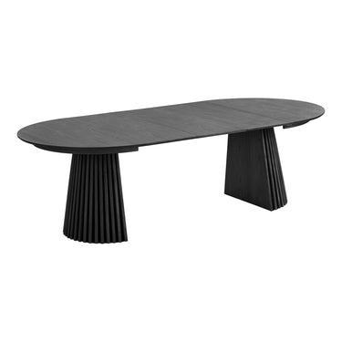 House Nordic - Osaka Spisebord Ø120-240 cm – Sort Egefiner m. 3 Tillægsplader