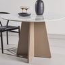 Venture Home - Bootcut Spisebord, ø110x75 cm - Beige/marmor look - Bolig og Haven