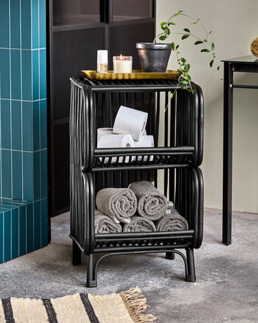House Doctor - Shelf Reol Rattan - Sort 42x40x71 cm