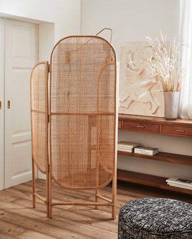 Nordal - BALI rumdeler i rattan og flet – natur – B130 × D3 × H180 cm