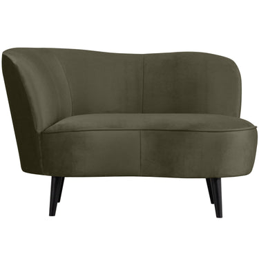 SARA LOUNGE ARMCHAIR LEFT VELVET WARM GREEN