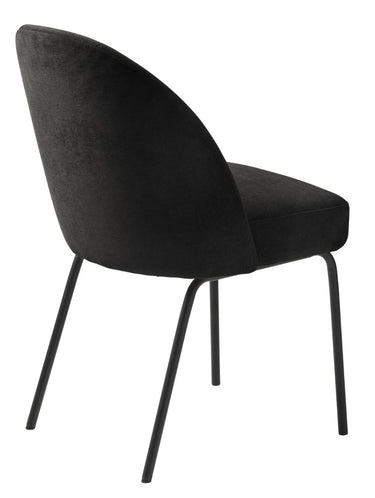 Creston Spisebordsstol, Sort Chenille, 48,5x57x83,5 cm, Sæt af 2