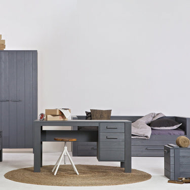 DENNIS BED STEEL GREY [fsc]