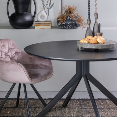 BRUNO DINING TABLE MDF BLACK O120 CM