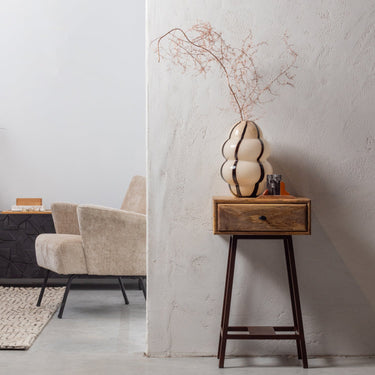 SKYBOX SIDETABLE MANGO WOOD/METAL NATURAL