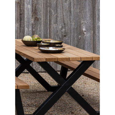 TABLO GARDEN PICKNICK TABLE AYOUS NATURAL X-POOT METAL[fsc]