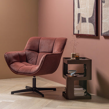 WOOOD - Riv Sidebord/Sengebord Metal Lilla/Brun 35x35 cm