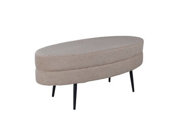 Venture Home Otto puf – Sort / Beige teddy – 100×40×41 cm