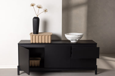 Venture Home - Skænk - Sort, MDF, 138x56x40cm - Bolig og Haven