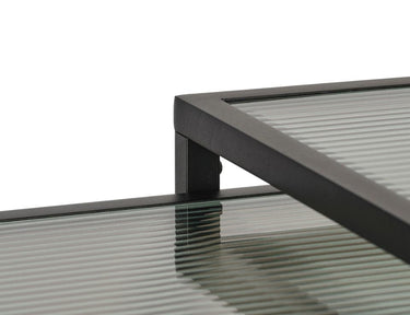 Bronco sofabord sæt, sort metal, riflet glas