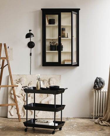 Nordal - FULDA rullebord i jern, sort,66x41x78cm