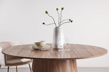 Venture Home - Lanzo – rundt spisebord Ø150 cm – natur MDF med cylinderfod - Bolig og Haven