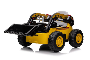 New Holland - minilæsser elbil 12V 4x4 – joystick-styring, lædersæde & fjernbetjening