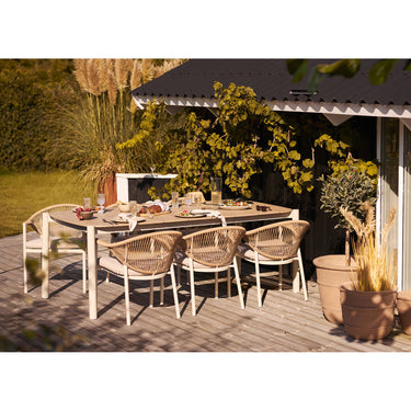House Nordic - Abela Spisebord 200x100 cm - Aluminium/Nonwood Sand/Natur