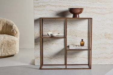 Venture Home - Staal – reol med stålramme og valnød MDF – 80×26×81 cm - Bolig og Haven